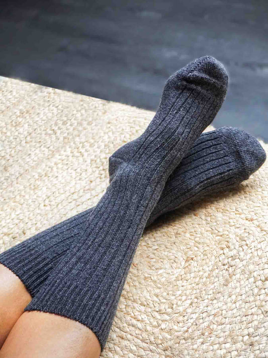 Les Chaussettes Françaises en Laine - Grise
