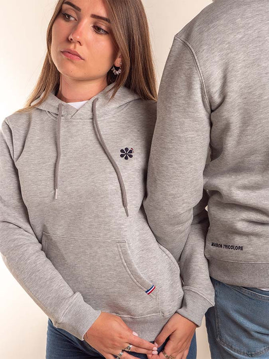 Le Sweat à Capuche Femme En Coton Bio - Gris