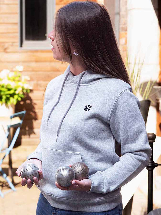 Le Sweat à Capuche Femme En Coton Bio - Gris