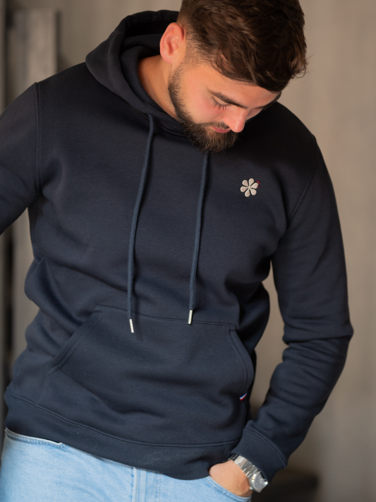 Le Sweat à Capuche Homme en Coton Bio - Marine
