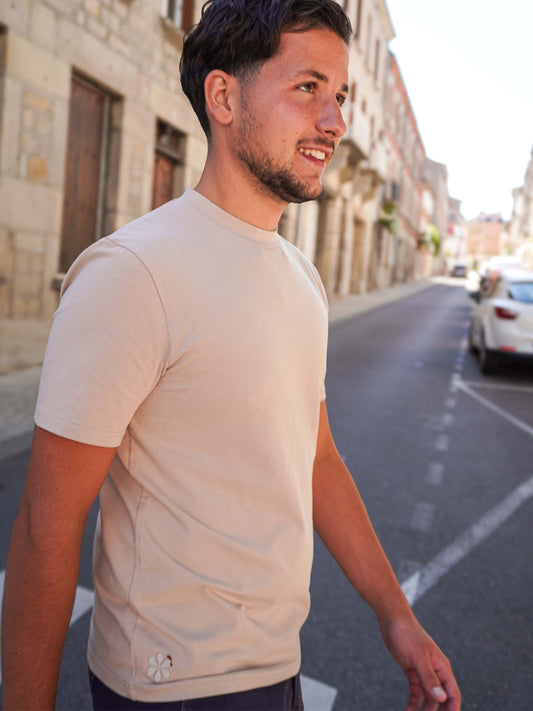 Le Vrai T-Shirt Beige Homme - Fabriqué en France
