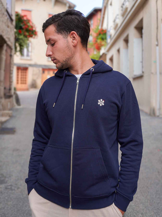 La Veste Zippée Homme En Coton Bio - Marine