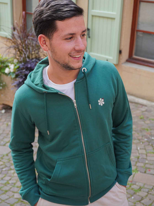 La Veste Zippée Homme En Coton Bio - Vert