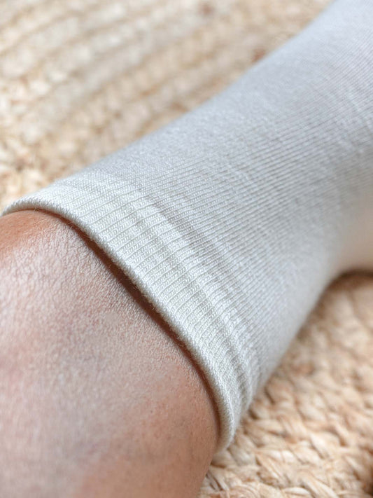 Les Chaussettes en Laine Mérinos & Soie Française - Blanche