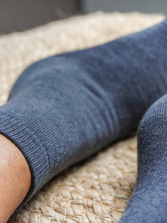 Les Chaussettes en Laine Mérinos & Soie Française - Grise