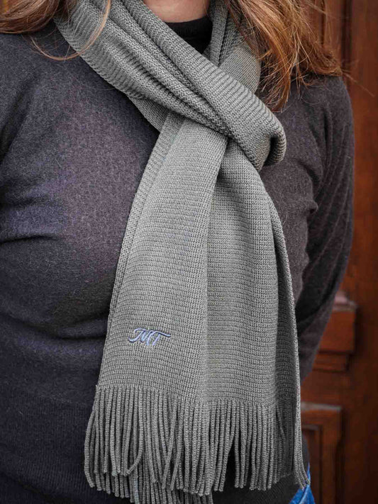 L’Écharpe Essentielle Française en Laine pour Femme - Kaki Grisé