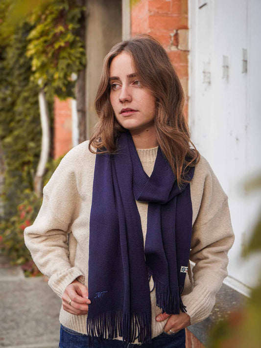 L’Écharpe Essentielle Française en Laine pour Femme - Marine