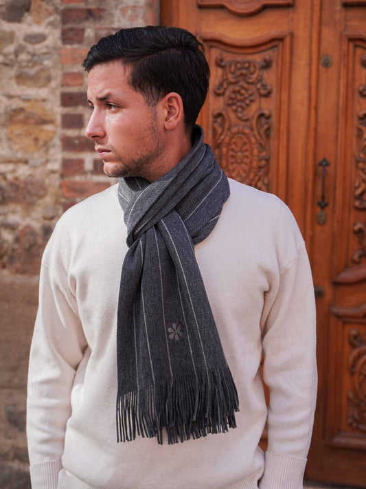 L'écharpe Ultime Homme en Laine 🐑 - Grise Foncé