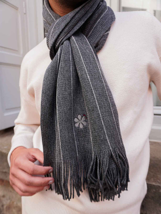 L'écharpe Ultime Homme en Laine 🐑 - Grise Foncé