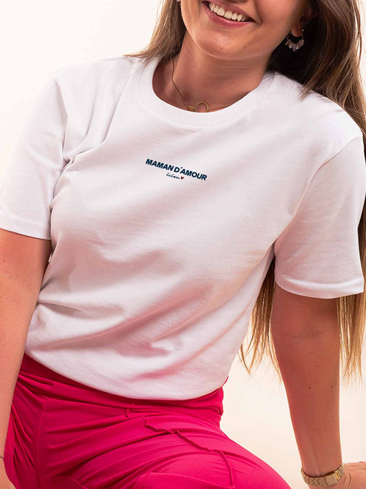 T-shirt femme brodé personnalisé avec prénom