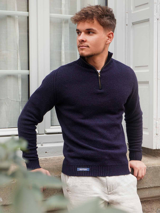 Pull Camionneur en Laine Homme Marine – Made in France