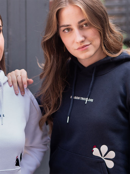 Le Sweat à Capuche Femme Coton Bio France - Marine