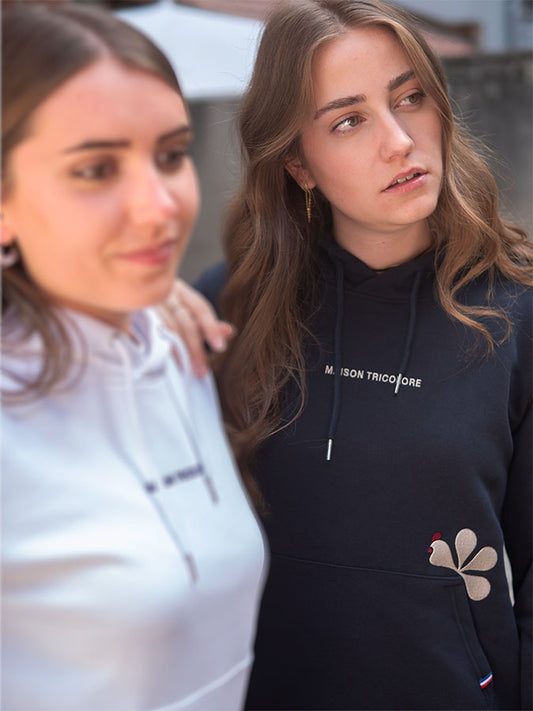 Le Sweat à Capuche Femme Coton Bio France - Marine