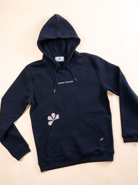 Le Sweat à Capuche Homme Coton Bio France - Marine