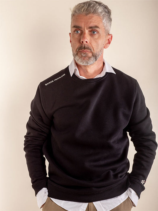 Le Sweat Classique Homme en Coton Bio France - Noir
