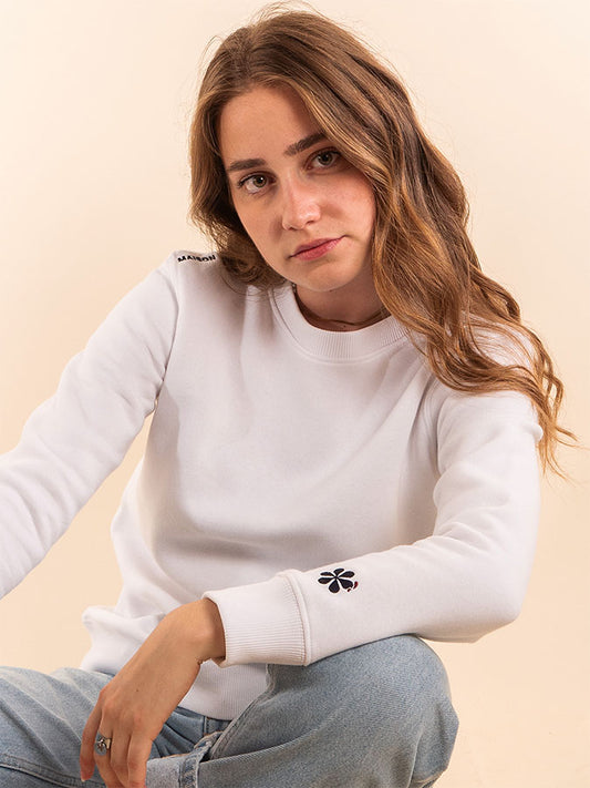 Le Sweat Classique Femme Coton Bio France - Blanc