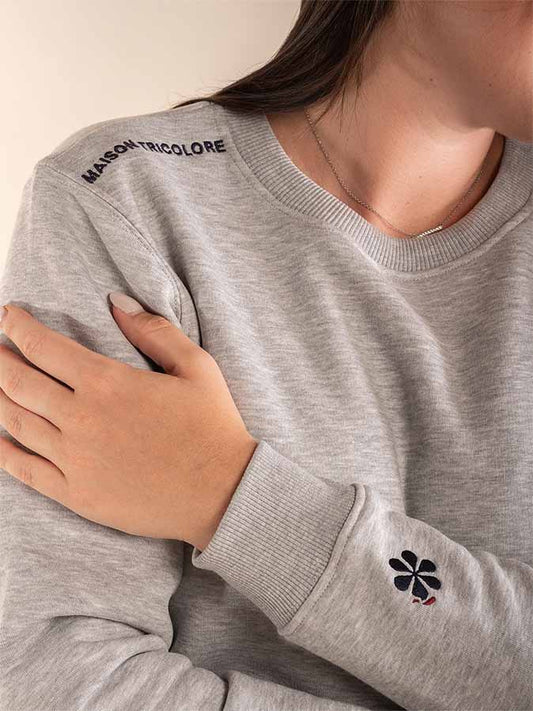 Le Sweat Classique Femme Coton Bio France - Gris