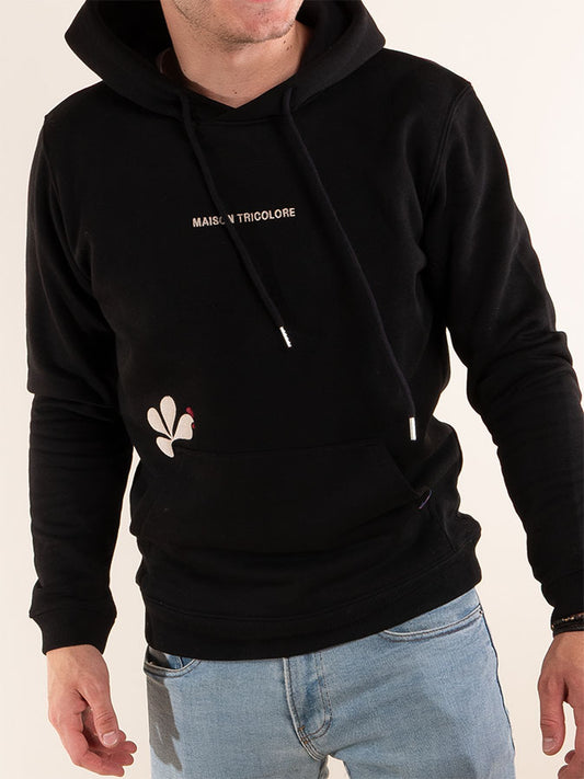 Le Sweat à Capuche Homme Coton Bio France - Noir