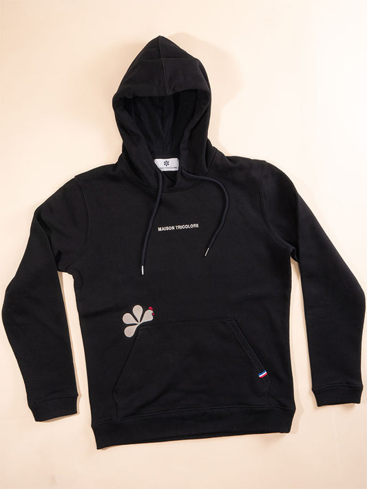 Le Sweat à Capuche Homme Coton Bio France - Noir