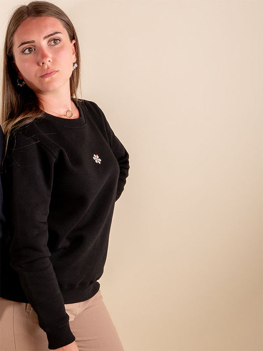 Le Sweat Classique Femme en Coton Bio - Noir