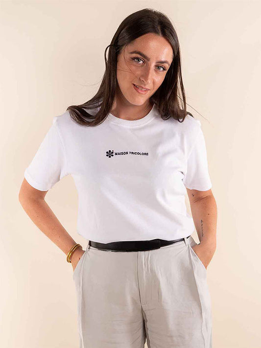 Le Confortable T-shirt Blanc En Coton Bio - Femme