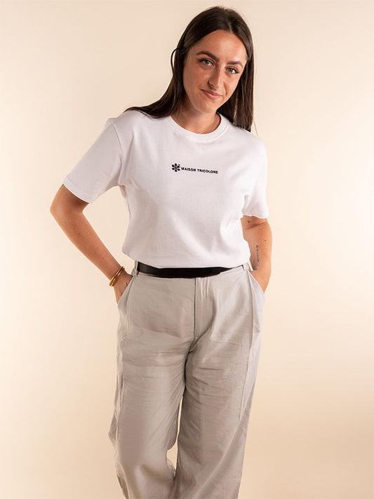 Le Confortable T-shirt Blanc En Coton Bio - Femme