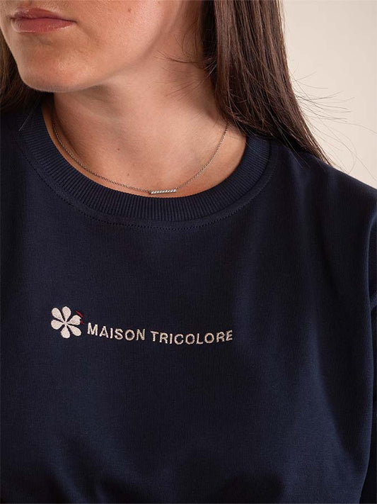 Le Confortable T-shirt Marine En Coton Bio - Femme