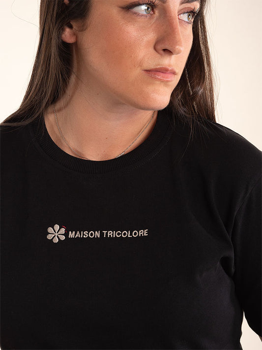 Le Confortable T-shirt Noir En Coton Bio - Femme