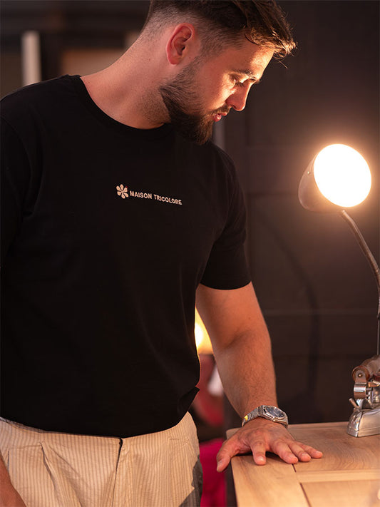 Le Confortable T-shirt Noir En Coton Bio - Homme