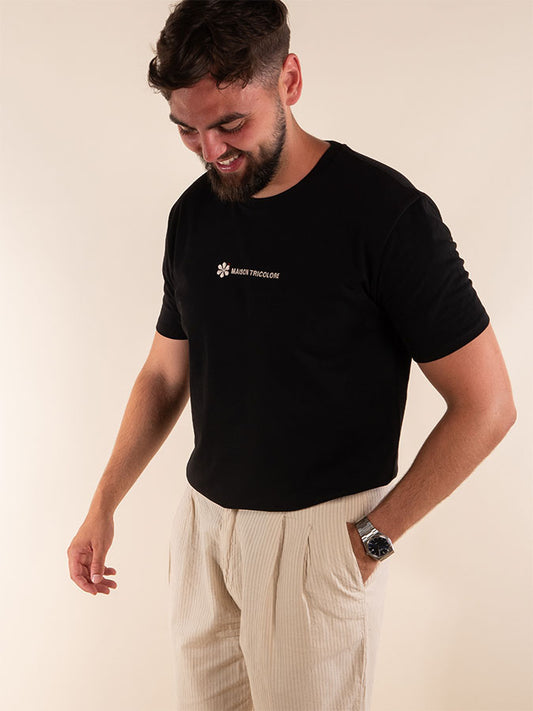 Le Confortable T-shirt Noir En Coton Bio - Homme