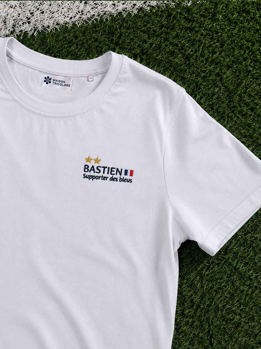 T-shirt Homme Français Brodé Équipe de France - Personnalisé Prénom