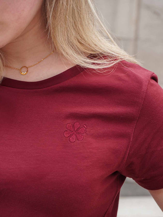 Le Véritable T-Shirt Femme en Coton Bio - Bordeaux