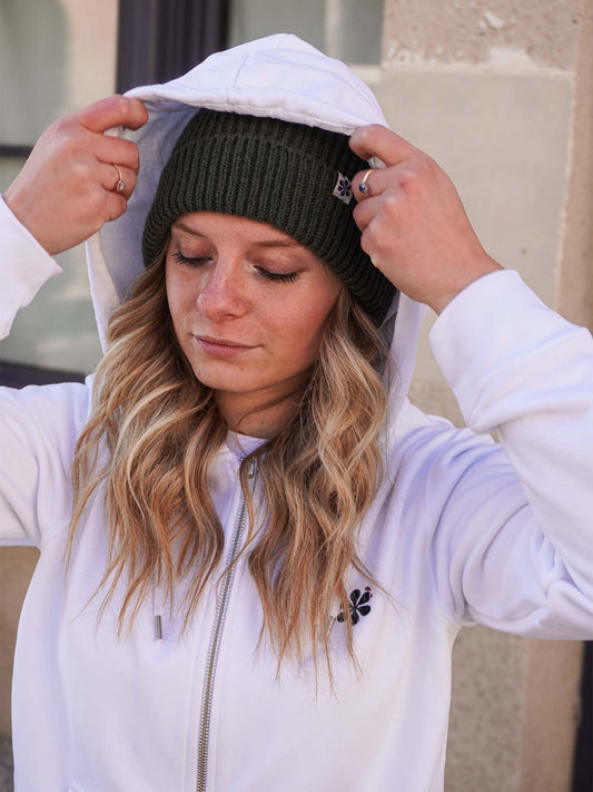 La Veste Zippée Femme En Coton Bio - Blanc