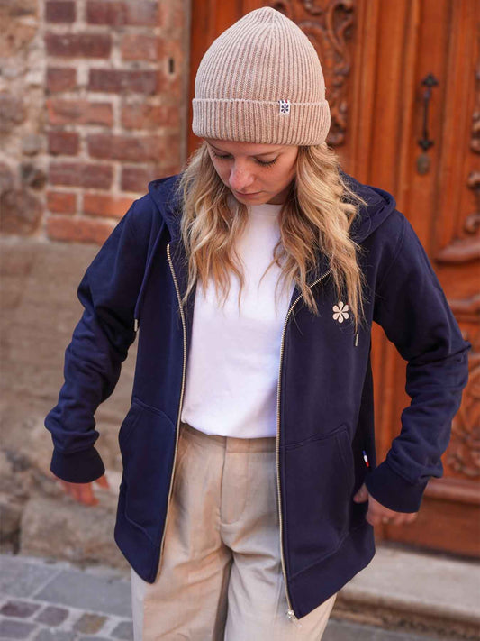 La Veste Zippée Femme En Coton Bio - Marine