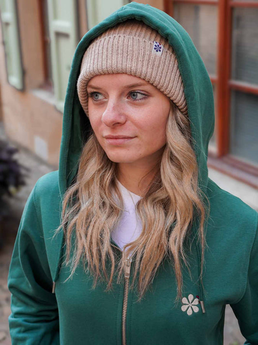 La Veste Zippée Femme En Coton Bio - Vert