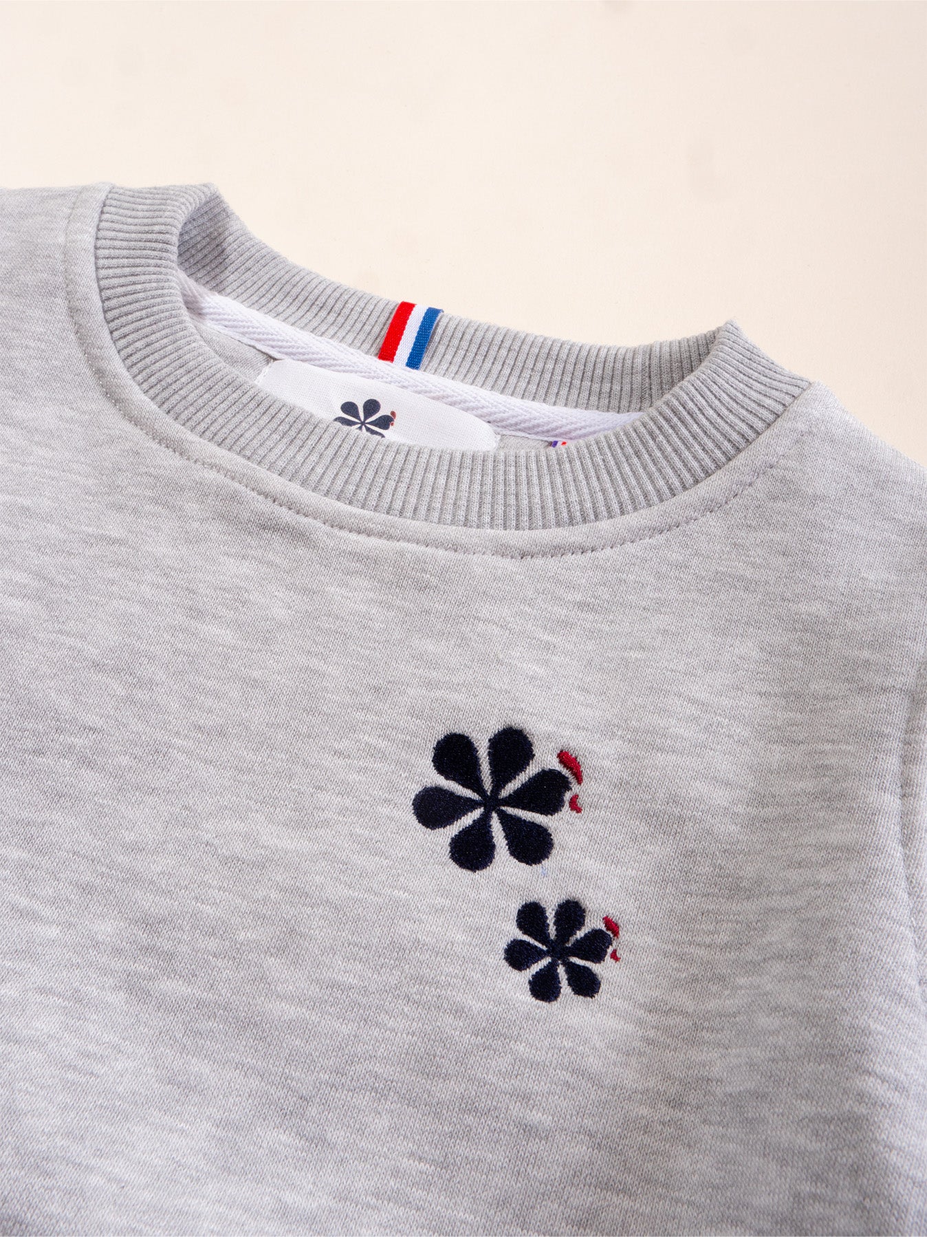 Sweat Sandro Gris Fleur Pull à Détail Fleur Bleu Pour Homme Sandro