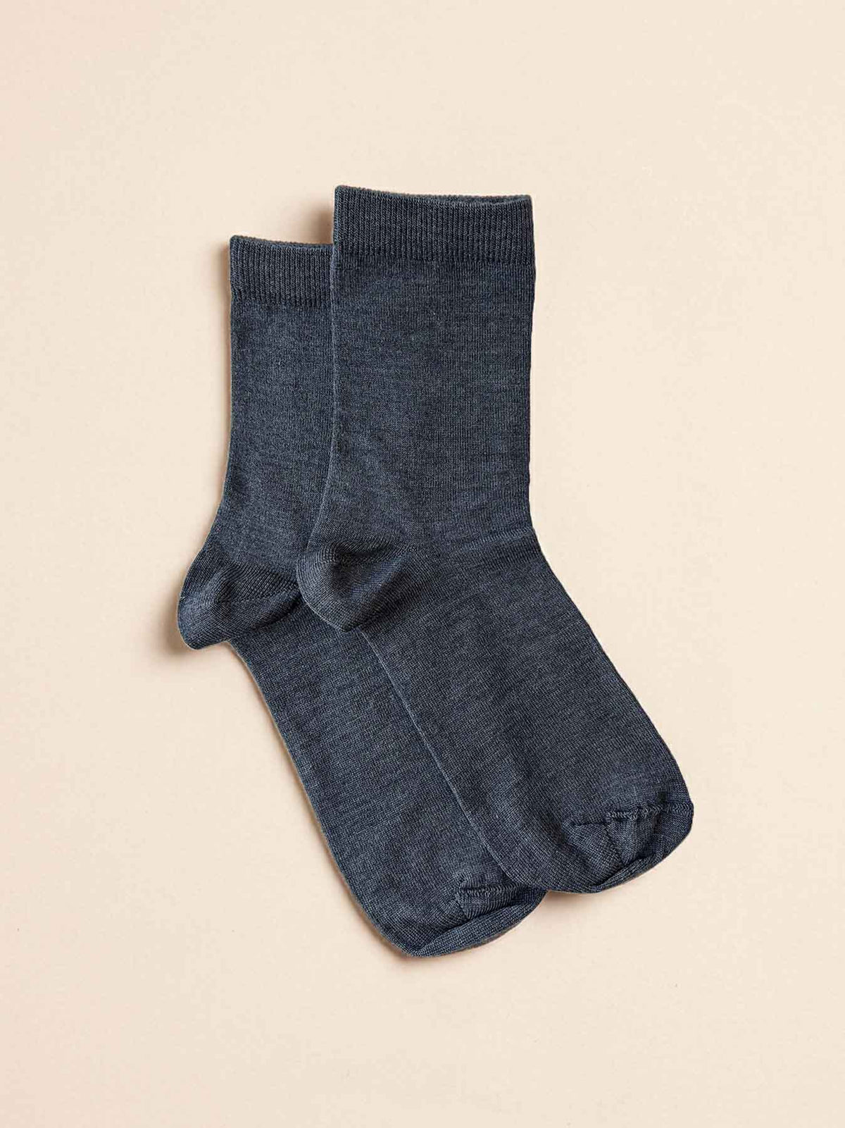 Les Chaussettes en Laine Mérinos & Soie Française - Grise