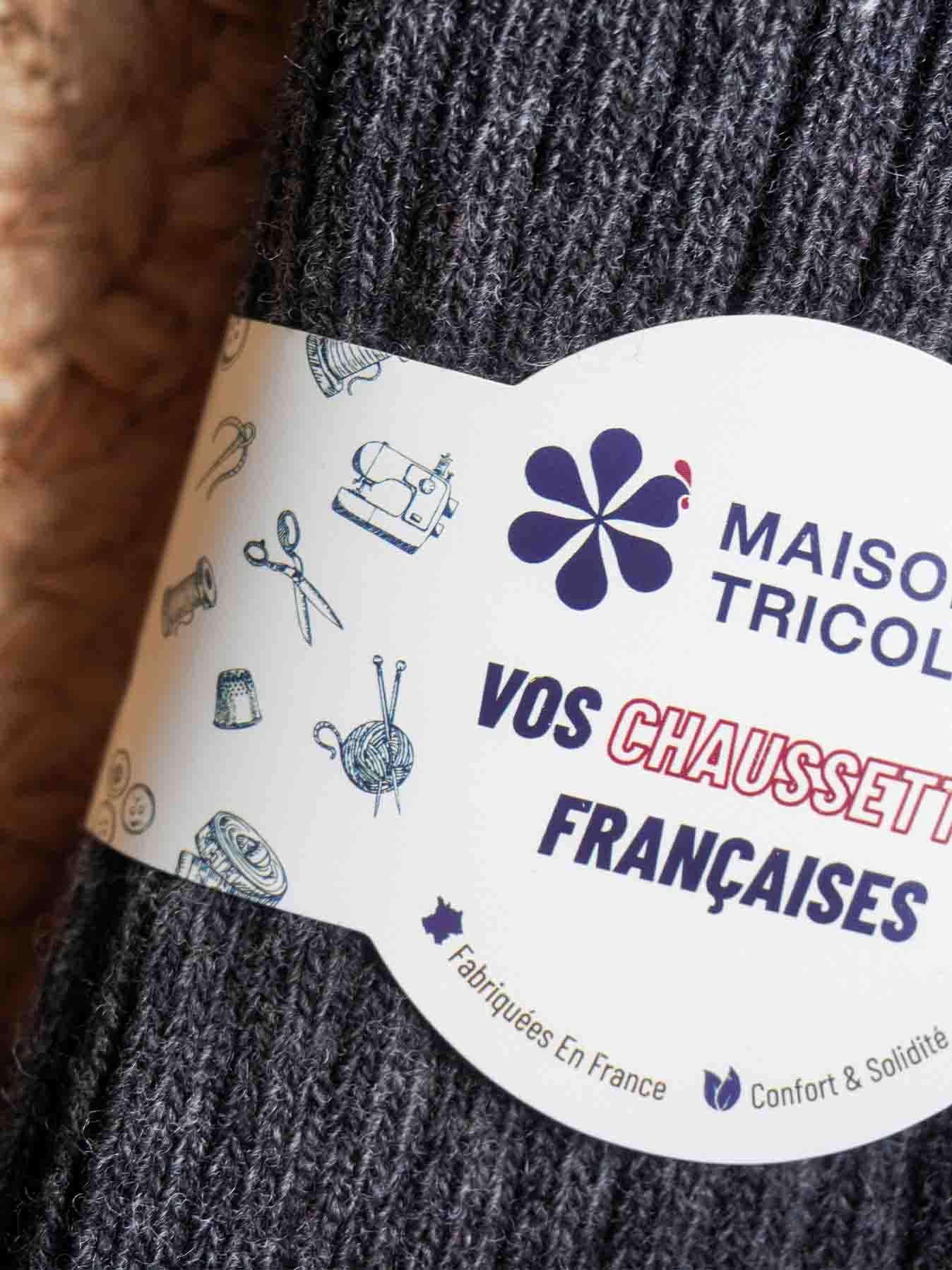 Les Chaussettes Françaises en Laine - Grise