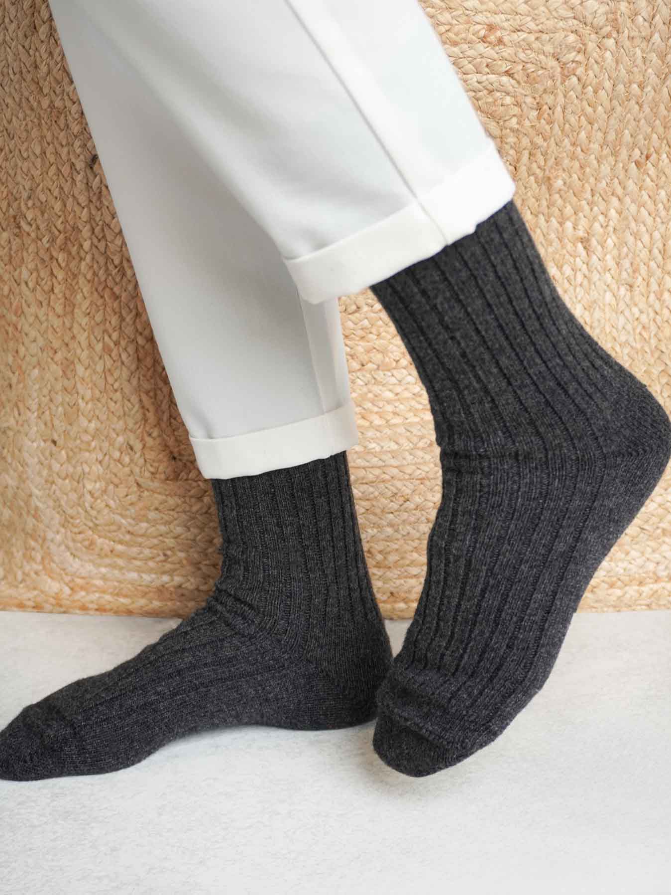 Les Chaussettes Françaises en Laine - Grise