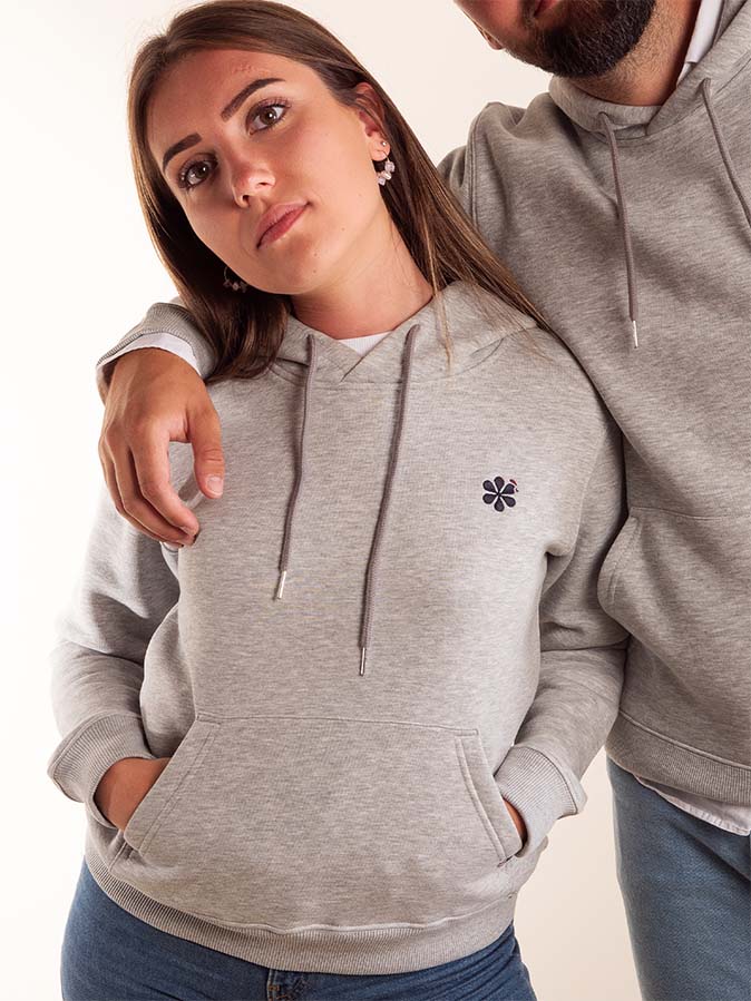 Le Sweat à Capuche Femme En Coton Bio - Gris