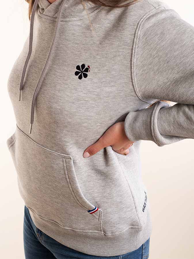 Le Sweat à Capuche Femme En Coton Bio - Gris