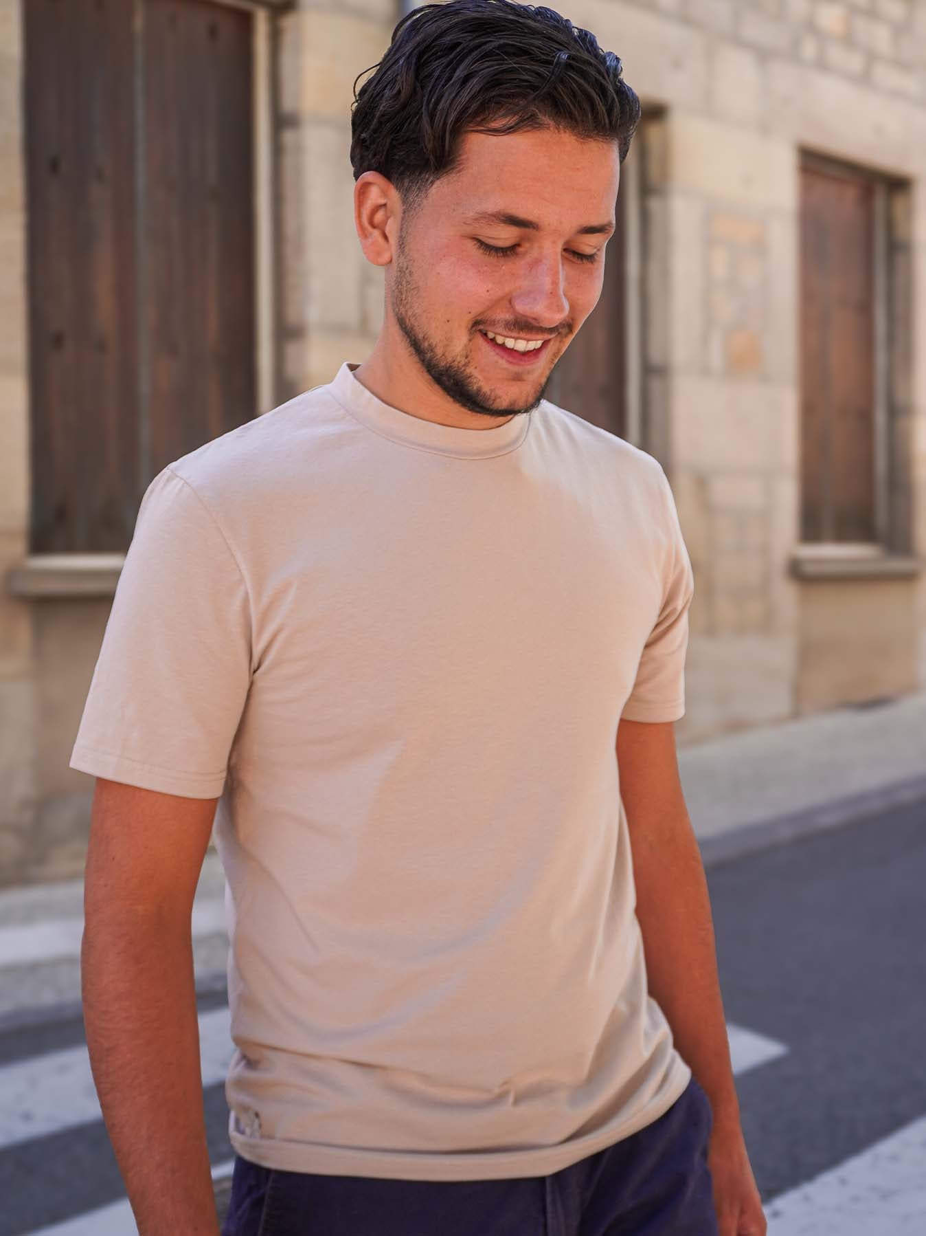 Le Vrai T-Shirt Beige Homme - Fabriqué en France