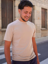Le Vrai T-Shirt Beige Homme - Fabriqué en France