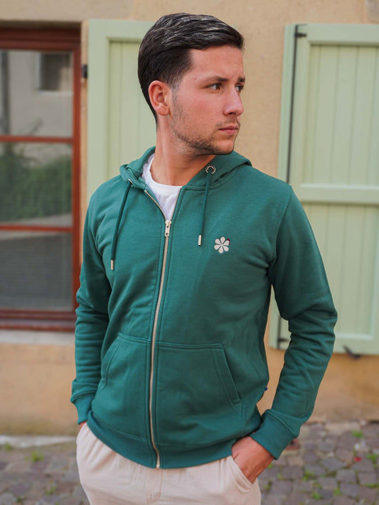 La Veste Zippée Homme En Coton Bio - Vert