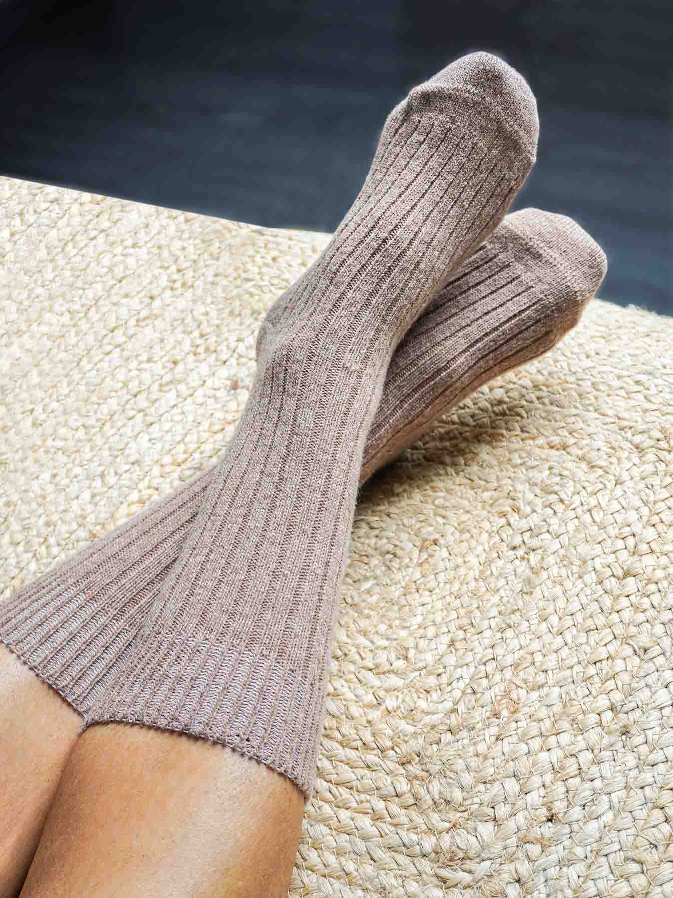 Les Chaussettes Françaises en Laine - Beige