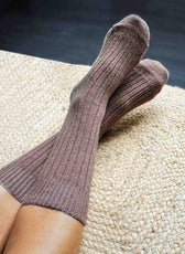 Les Chaussettes Hautes Françaises en Laine - Marron