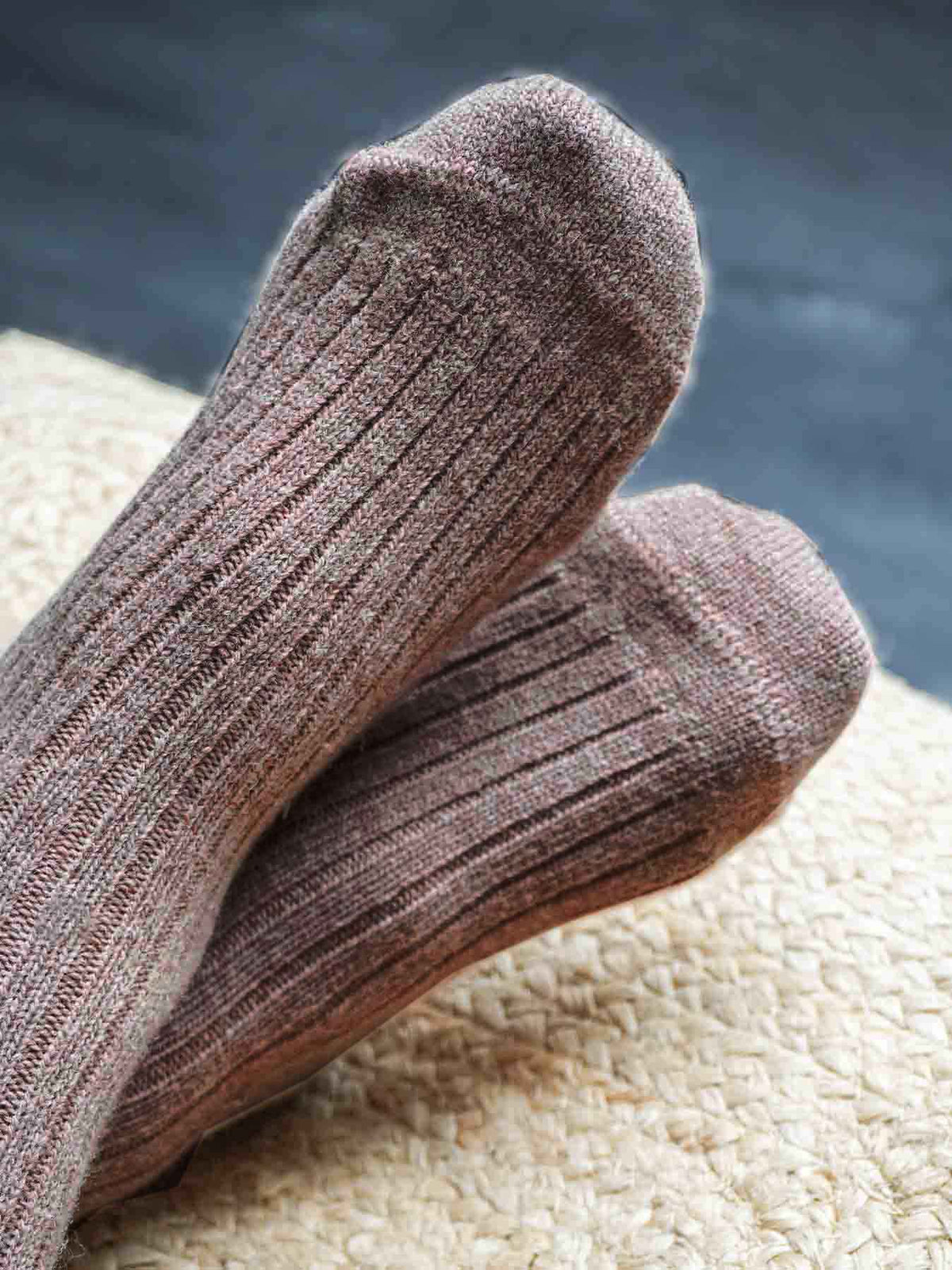 Les Chaussettes Hautes Françaises en Laine - Marron
