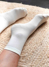 Les Chaussettes en Laine Mérinos & Soie Française - Blanche