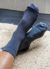 Les Chaussettes en Laine Mérinos & Soie Française - Grise