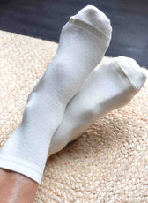 Les Chaussettes en Laine Mérinos & Soie Française - Blanche